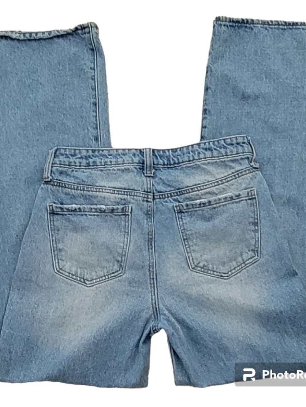 Wide Leg Jean High Waist Mom Jean Split Hem Sz 26 - Picture 3 of 10